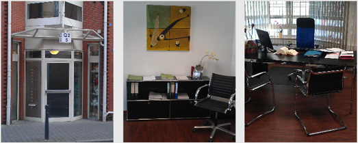 Interieur Sidebord darüber weiße Wandfläche mit abstraktem Gemälde